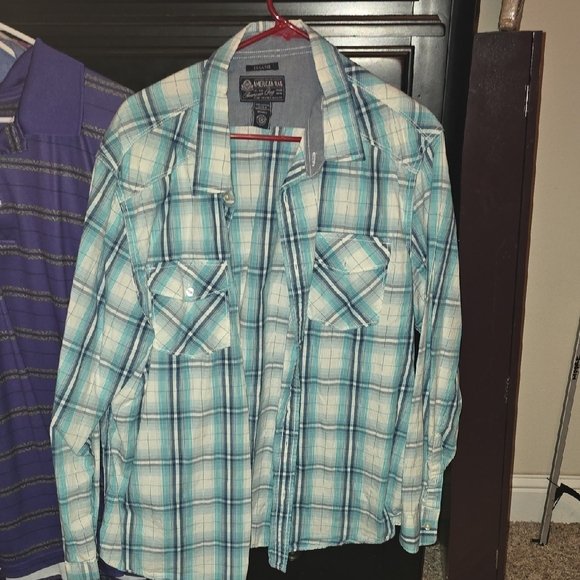 American Rag Blue and Green Shirt - Picture 1 of 3